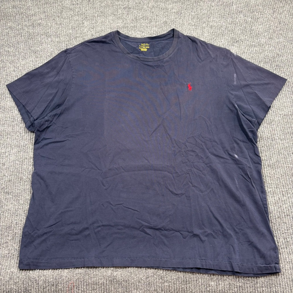 Polo Ralph Lauren Shirt Mens 3XB Navy Blue Short Sleeve Red Pony Logo